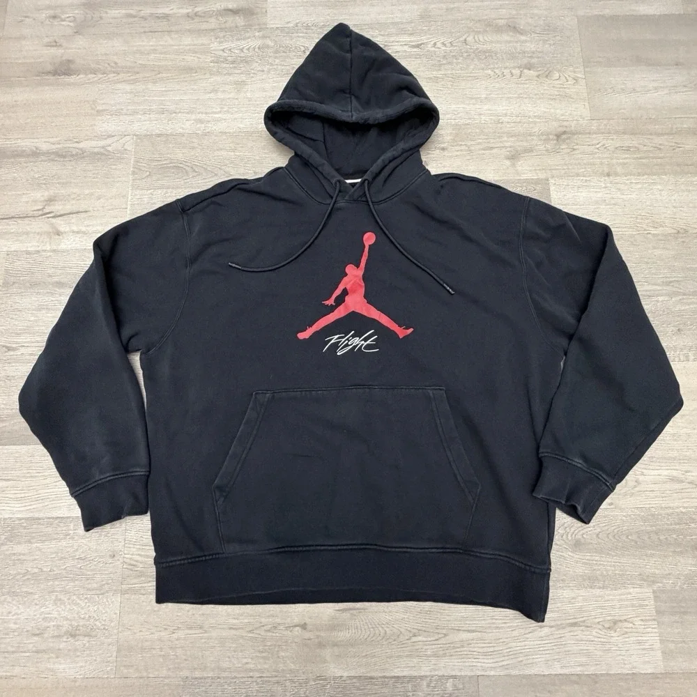 Air Jordan Essentials Baseline Fleece Hoodie Mens Size L Black FD7545-013